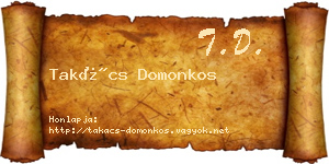 Takács Domonkos névjegykártya